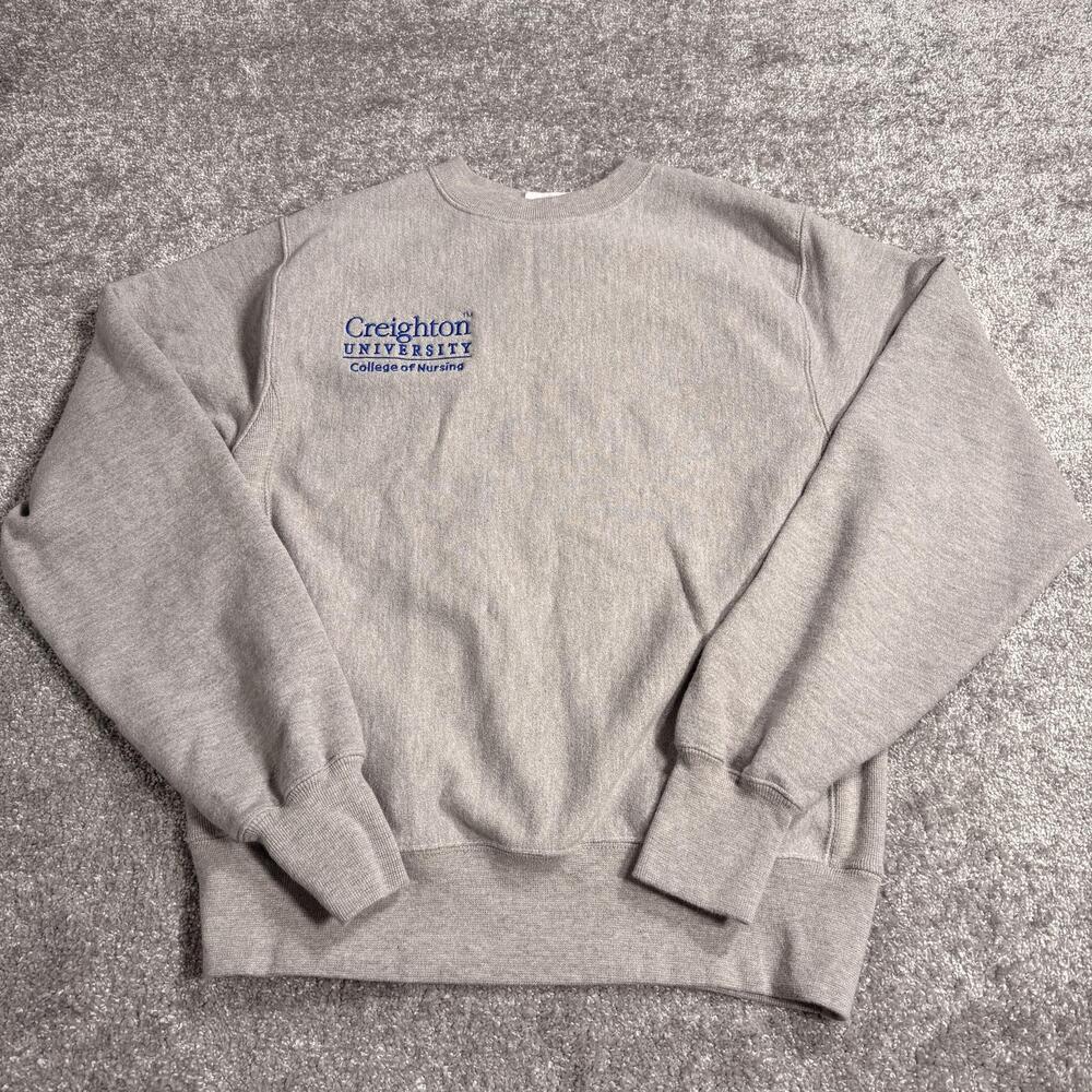 Champion Reverse Weave Sweatshirt Womens Small Gray Creighton College Of Nursing